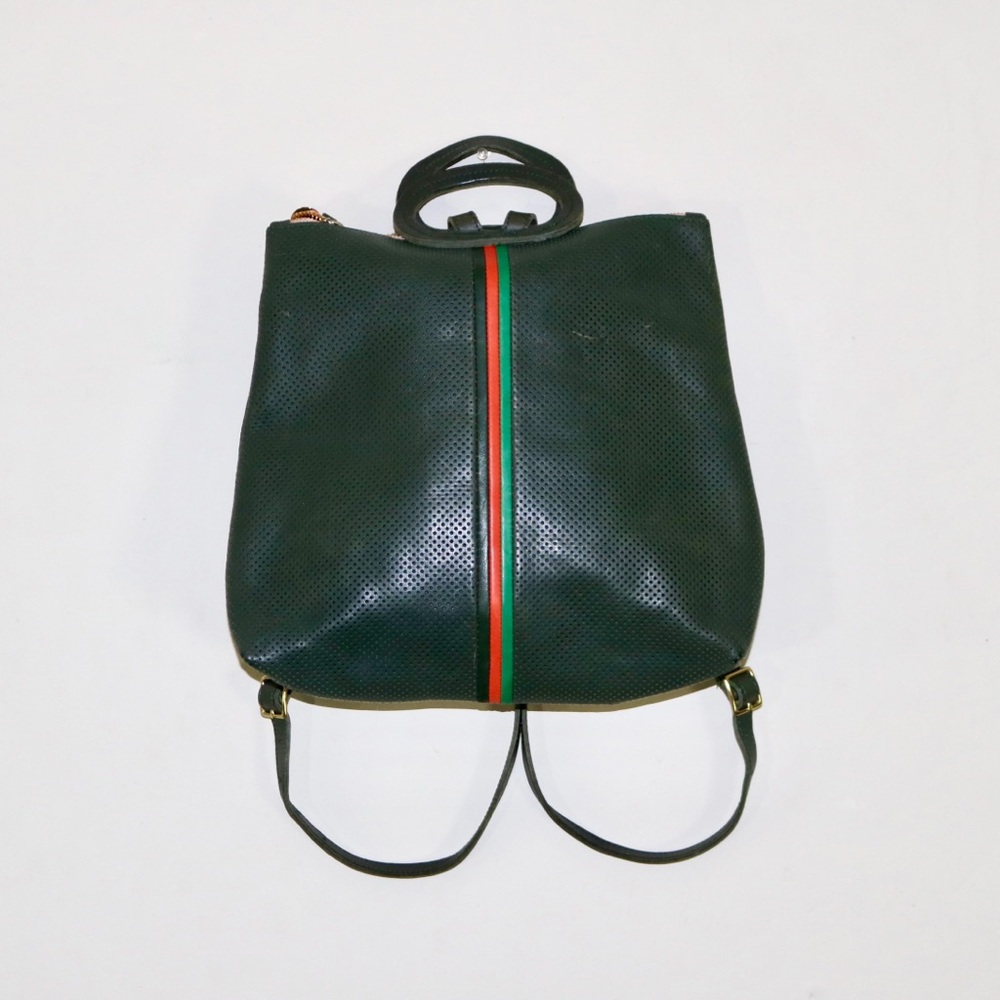 Clare V. Perforated Marcelle Backpack in Green - Picture 4 of 15